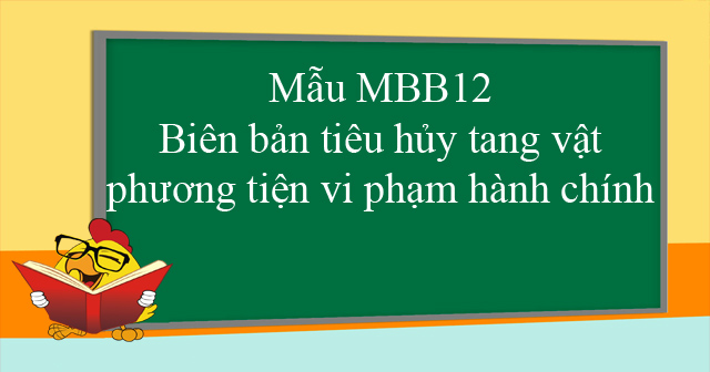 Mẫu MBB12: Biên bản tiêu hủy tang vật, phương tiện vi phạm hành chính