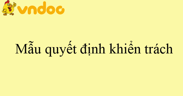 Mẫu quyết định khiển trách