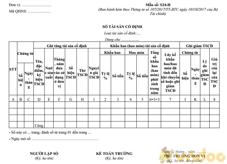 Sổ tài sản cố định