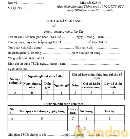 Thẻ tài sản cố định