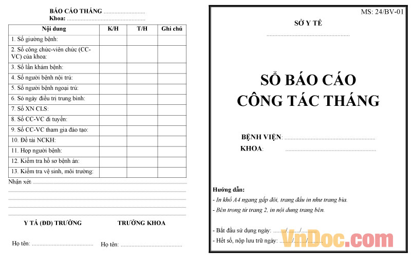 Sổ báo cáo công tác tháng Mẫu sổ báo cáo công tác tháng