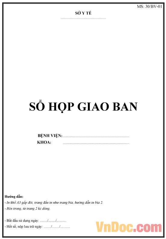 Mẫu sổ họp giao ban