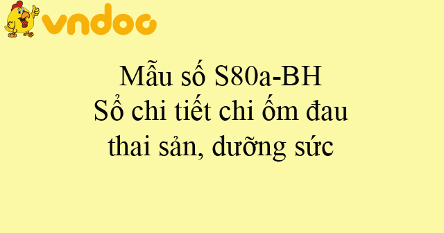 Mẫu số S80a-BH: Sổ chi tiết chi ốm đau, thai sản, dưỡng sức