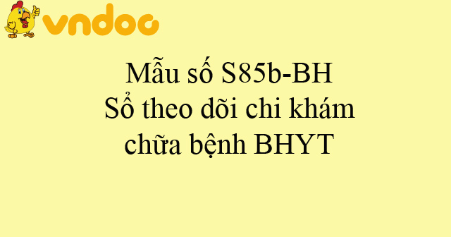 Mẫu số S85b-BH: Sổ theo dõi chi khám, chữa bệnh BHYT