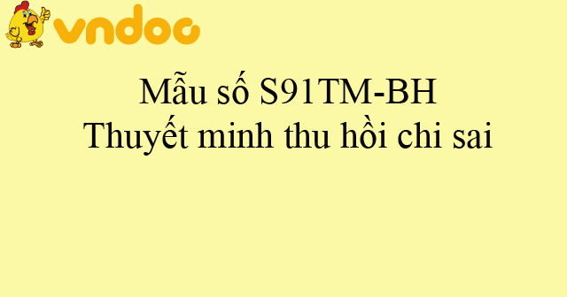 Mẫu số S91TM-BH: Thuyết minh thu hồi chi sai