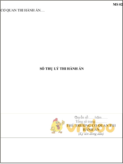 Mẫu sổ thụ lý thi hành án