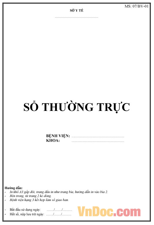 Mẫu sổ thường trực