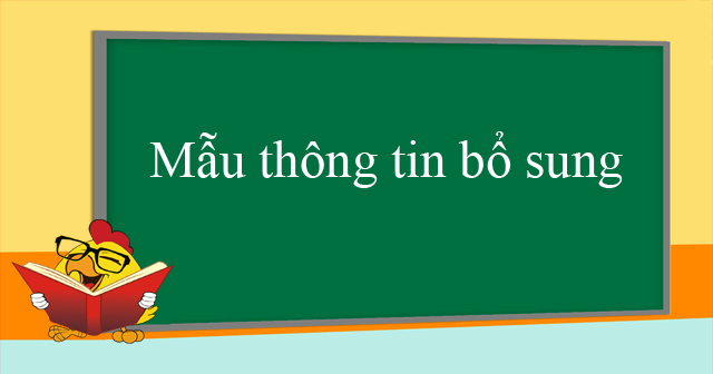 Mẫu thông tin bổ sung