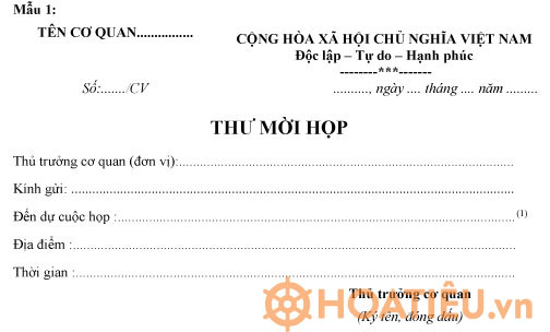 Mẫu thư mời họp