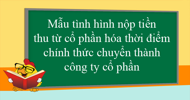 Mẫu tình hình nộp tiền thu từ cổ phần hóa thời điểm chính thức chuyển thành công ty cổ phần