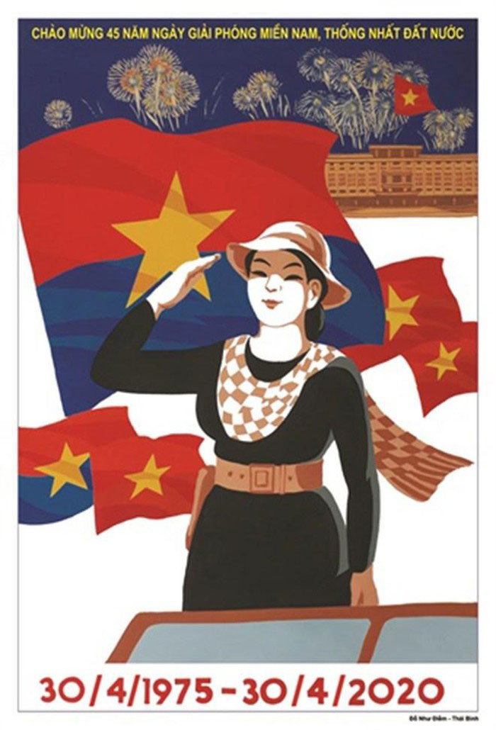Tranh cổ động về 75 năm Cách mạng tháng Tám