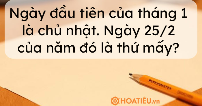 Nhiều năm trước đây, ngày đầu tiên của tháng một là chủ nhật
