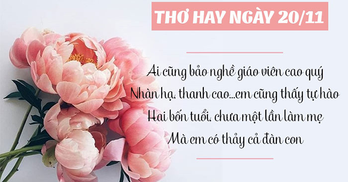 Những bài thơ hay về thầy cô nhân ngày 20/11