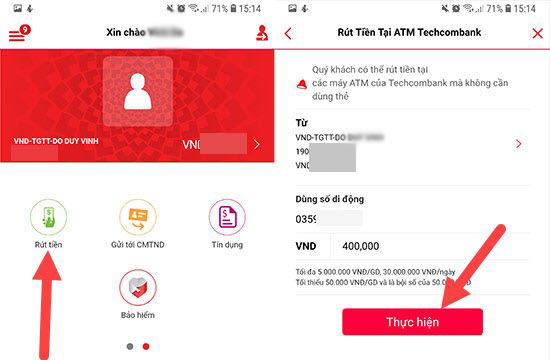Rút tiền không cần thẻ