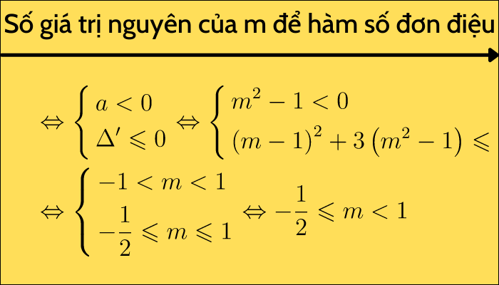 Có bao nhiêu giá trị nguyên của m để hàm số đơn điệu