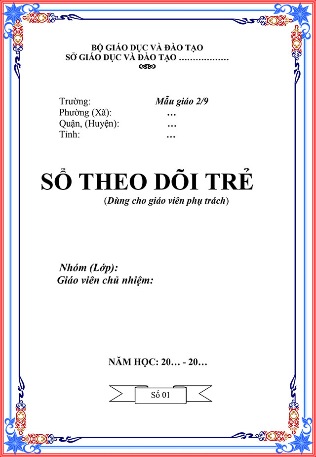 Sổ theo dõi điểm danh trẻ