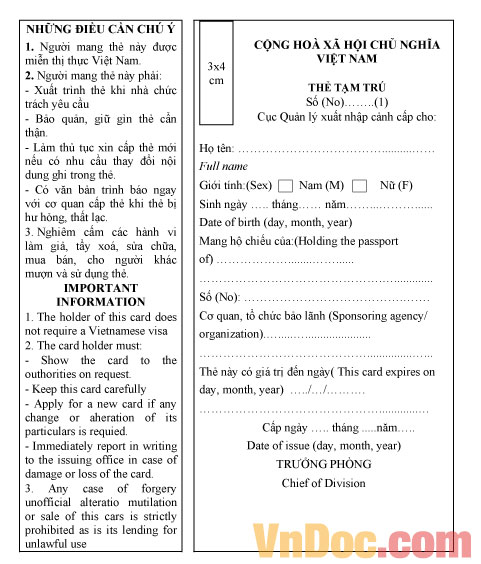 Thẻ tạm trú
