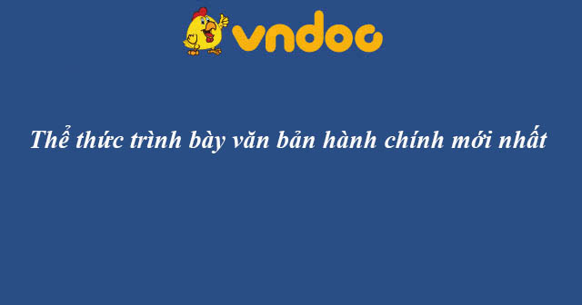 Thể thức trình bày văn bản hành chính