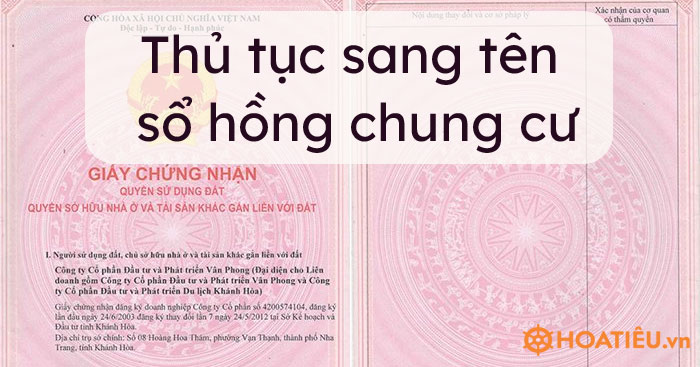 Thủ tục sang tên sổ hồng chung cư 2021