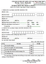 Tờ khai thuế TNCN dành cho cá nhân có thu nhập từ chuyển nhượng vốn