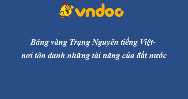 Bảng vàng trạng nguyên tiếng Việt