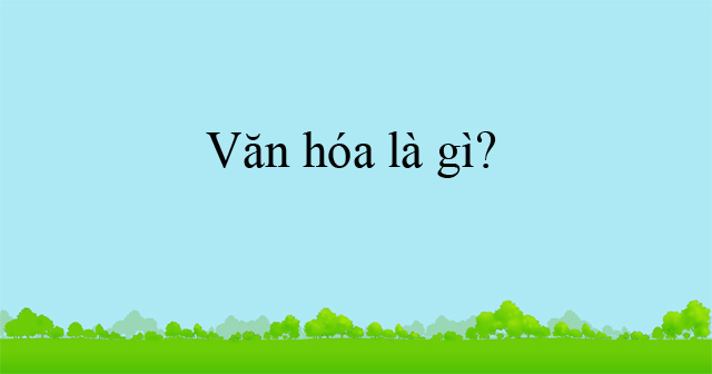 Văn hóa là gì?