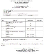 Mẫu tờ khai thu nộp phí xăng dầu